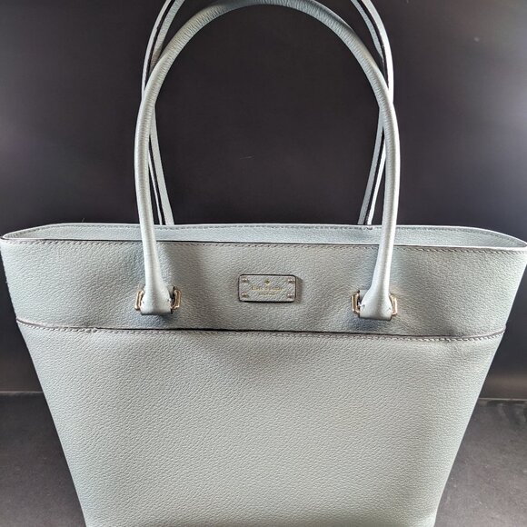 Kate Spade Pastel Blue Leather Tote Handbag - Picture 1 of 6
